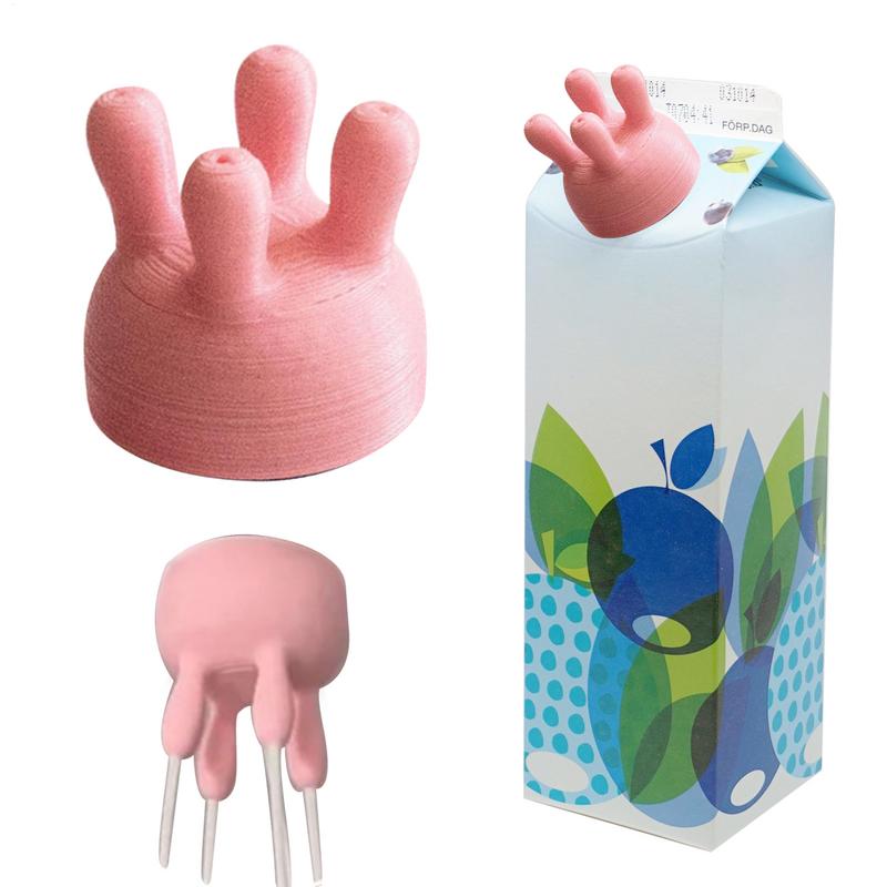 Funny Cow Udder Milk Carton Cap and Milk Pour Spout
