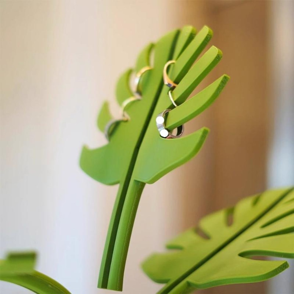 Monstera Mirror Bathroom Organizer And Jewelry Holder 4