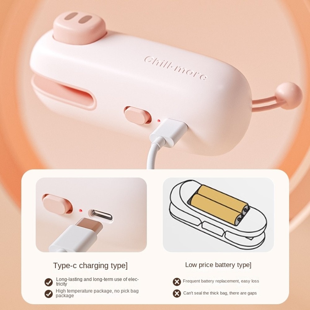 Rechargeable Mini Bag Sealer With Cutter For Fresh Snacks 2