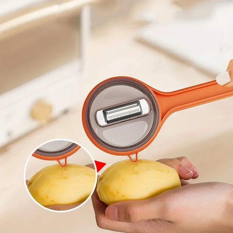 Peel and Catch Vegetable Peeler with Storage Box