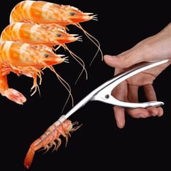 stainless steel shrimp peeler and deveiner tool for prawns lobster and seafood prep