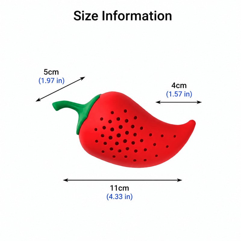 Chili Shaped Silicone Spice Infuser For Soup Stew And Tea 5