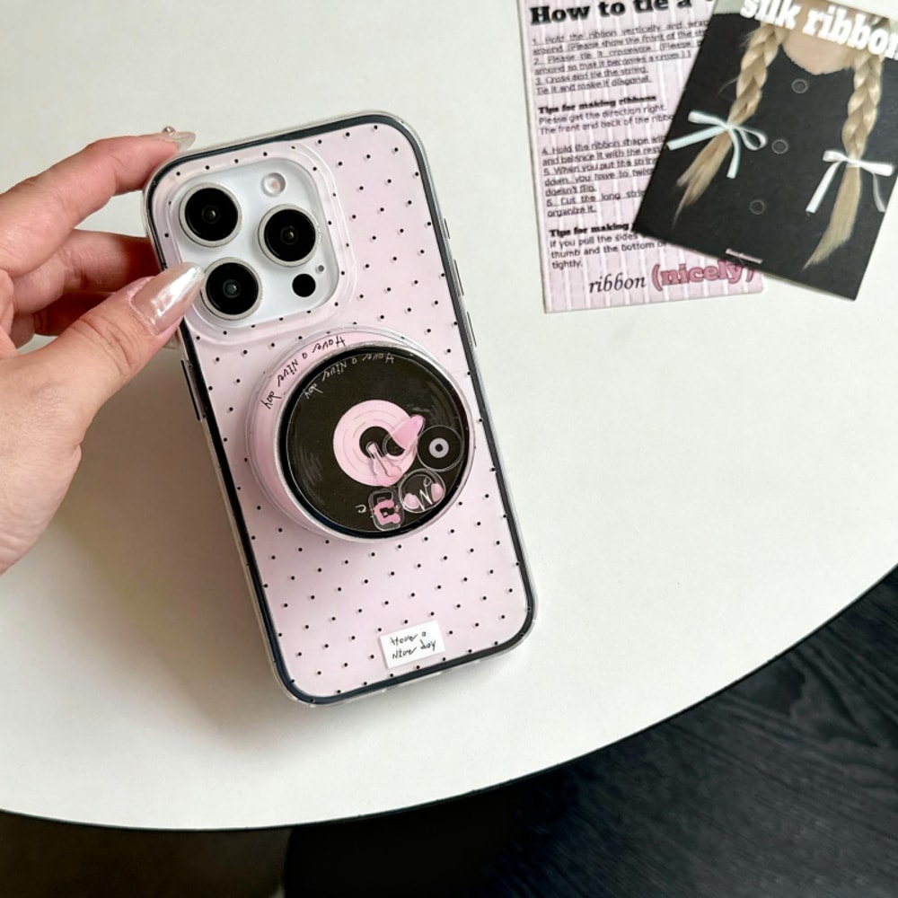 Cute CD MagSafe Phone Grip Stand With Cartoon Finger Ring Holder 3