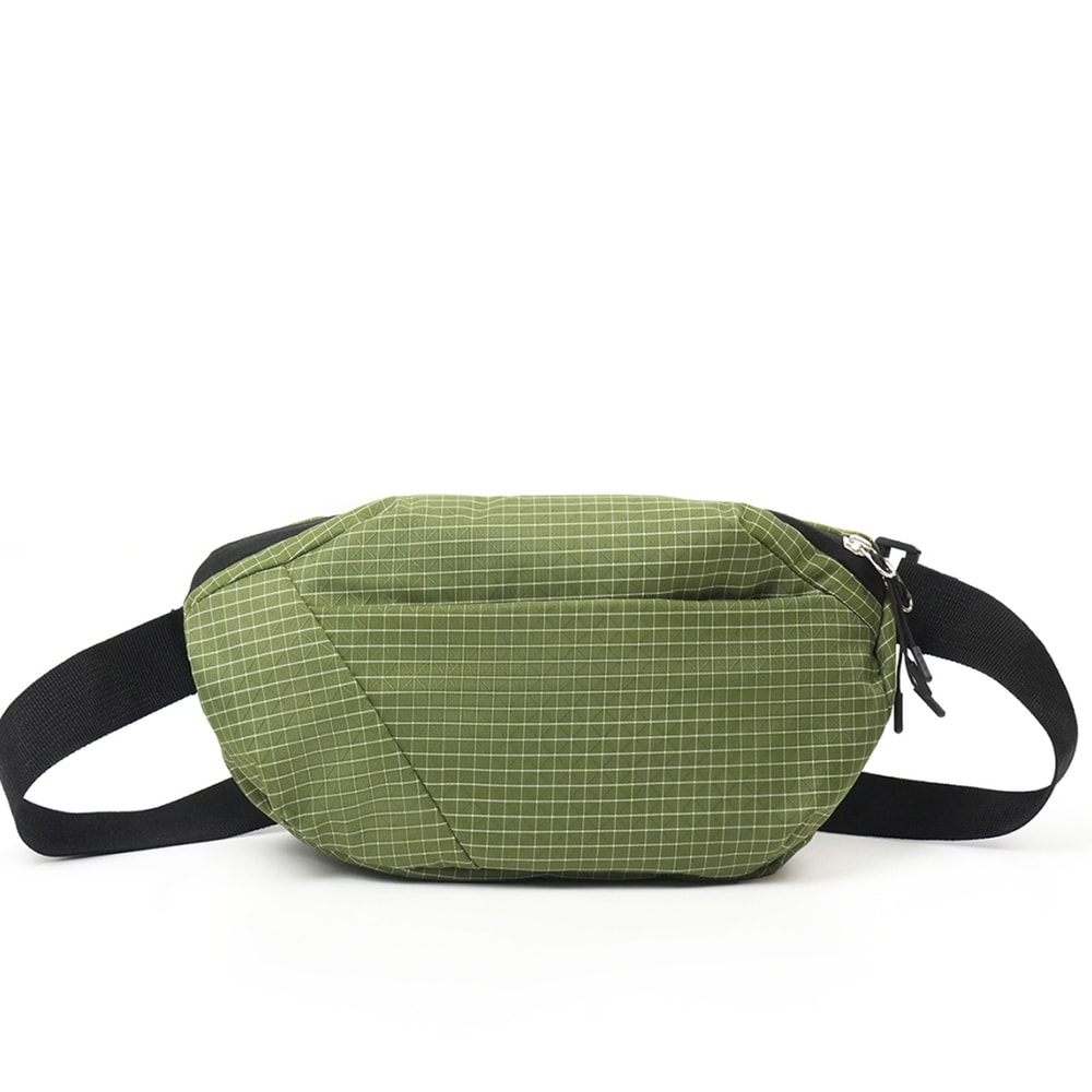 Plaid Mini Chest Bag Lightweight Nylon Phone Crossbody Bag for Travel and Cycling