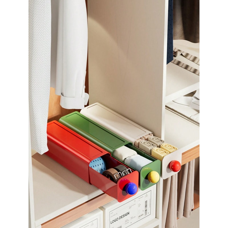 No Drill Under Desk Drawer Organizer Self Adhesive Hidden Storage Box