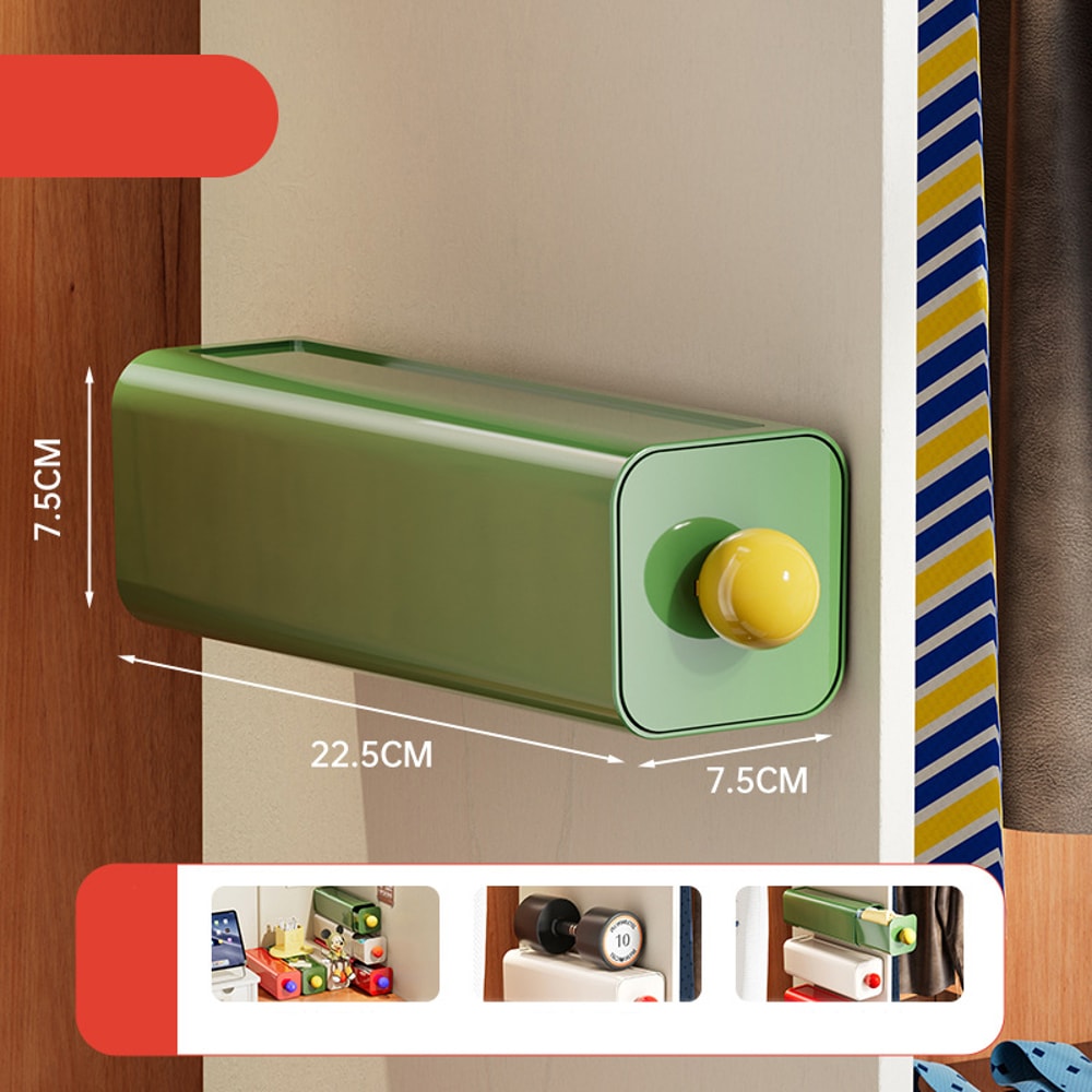 No Drill Under Desk Drawer Organizer Self Adhesive Hidden Storage Box