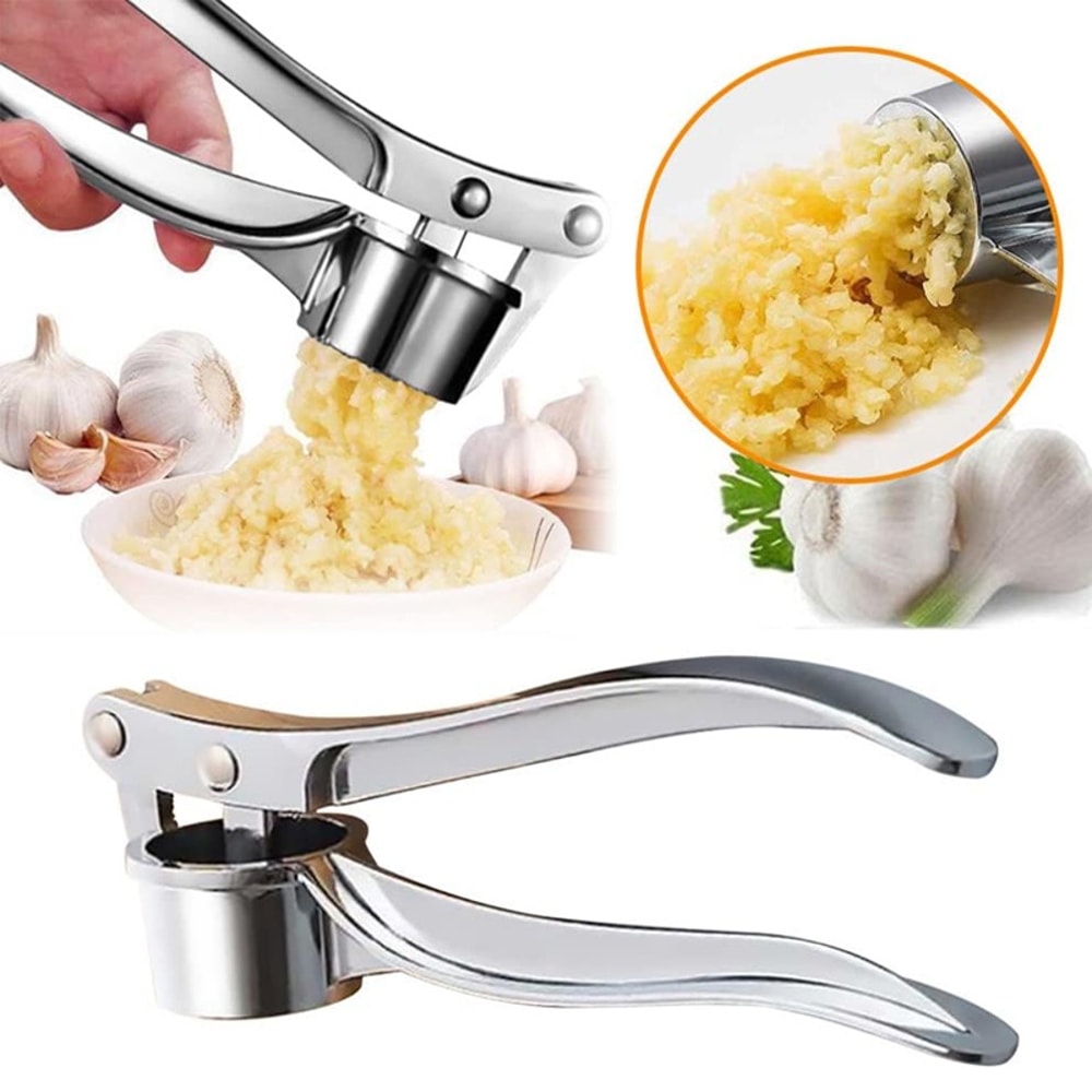Premium Stainless Steel Garlic Press & Dual Use Nut Cracker Tool