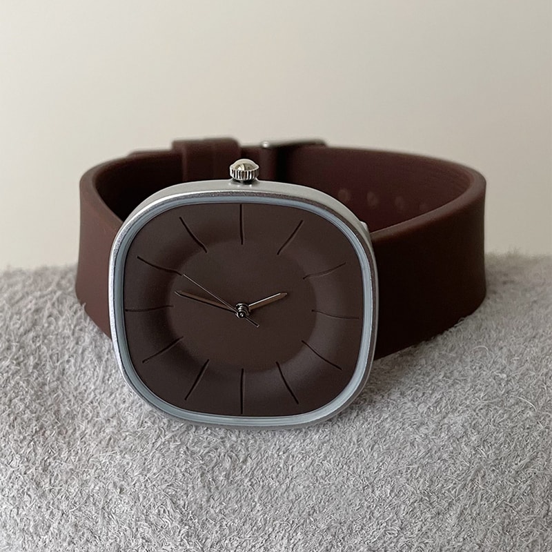Luxury Womens Square Face Silicone Watch Waterproof Quartz Timepiece 0