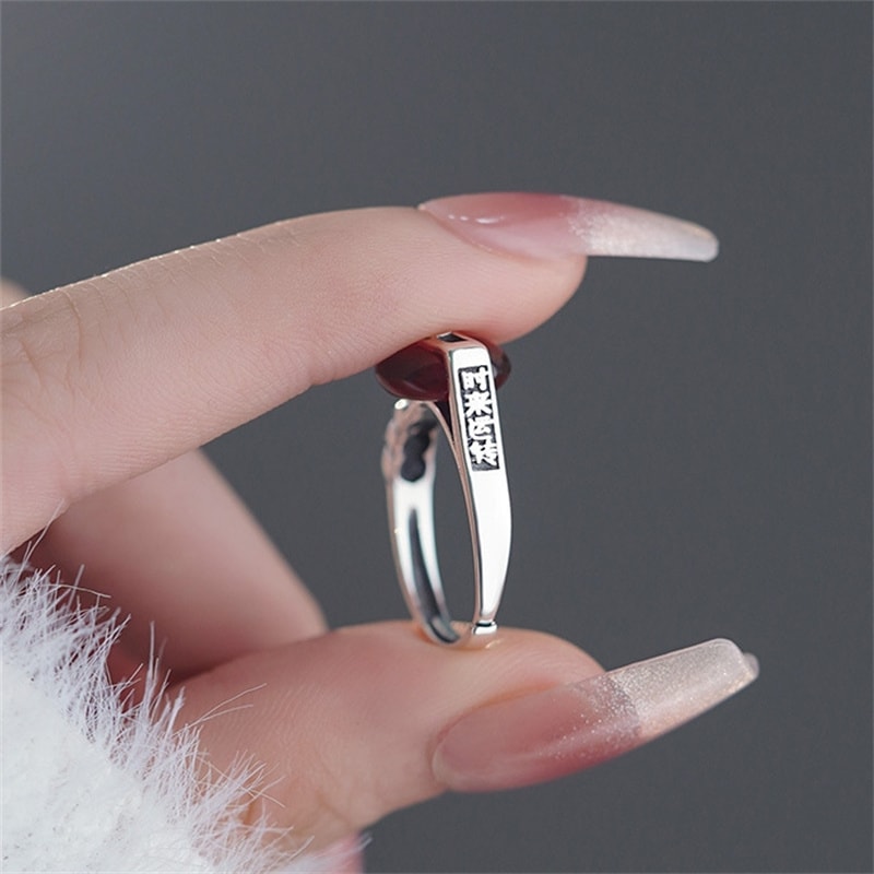Vintage Lucky Coin Jade Ring For Women Fortune Good Luck Jewelry 3