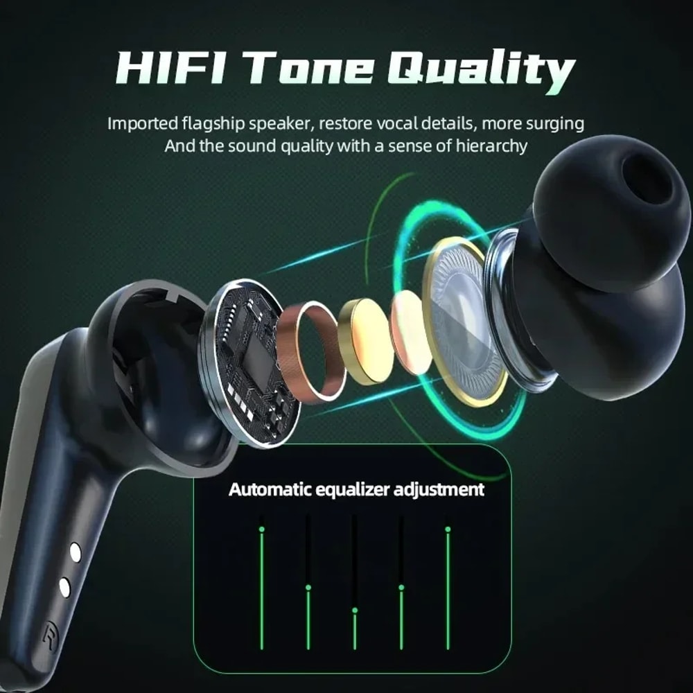 Premium Wireless Bluetooth Headset TWS Earbuds with Mic Low Latency Stereo Sound