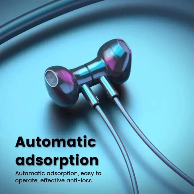 Premium Wireless Neckband Headphones with LED Display & Mic Bluetooth Gaming Headset Earbuds
