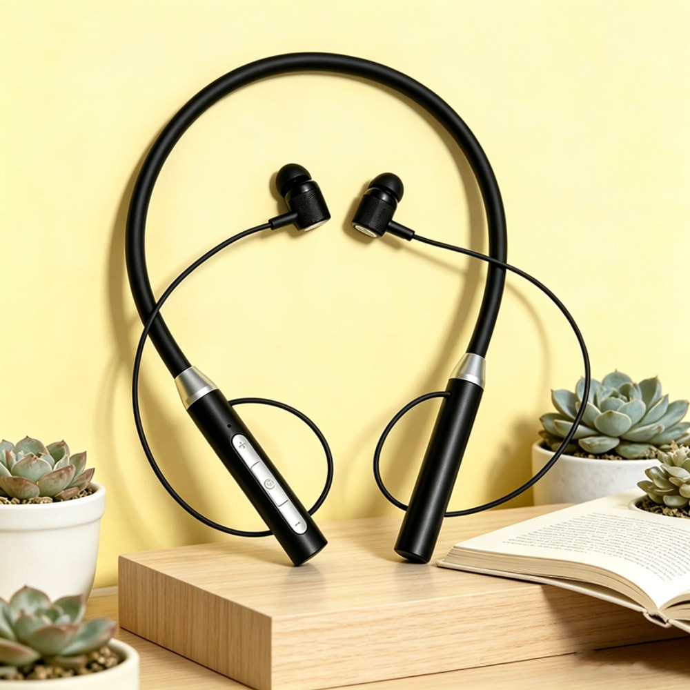 Premium Wireless Bluetooth Neckband Headphones with Clear Mic for Sports & Daily Use