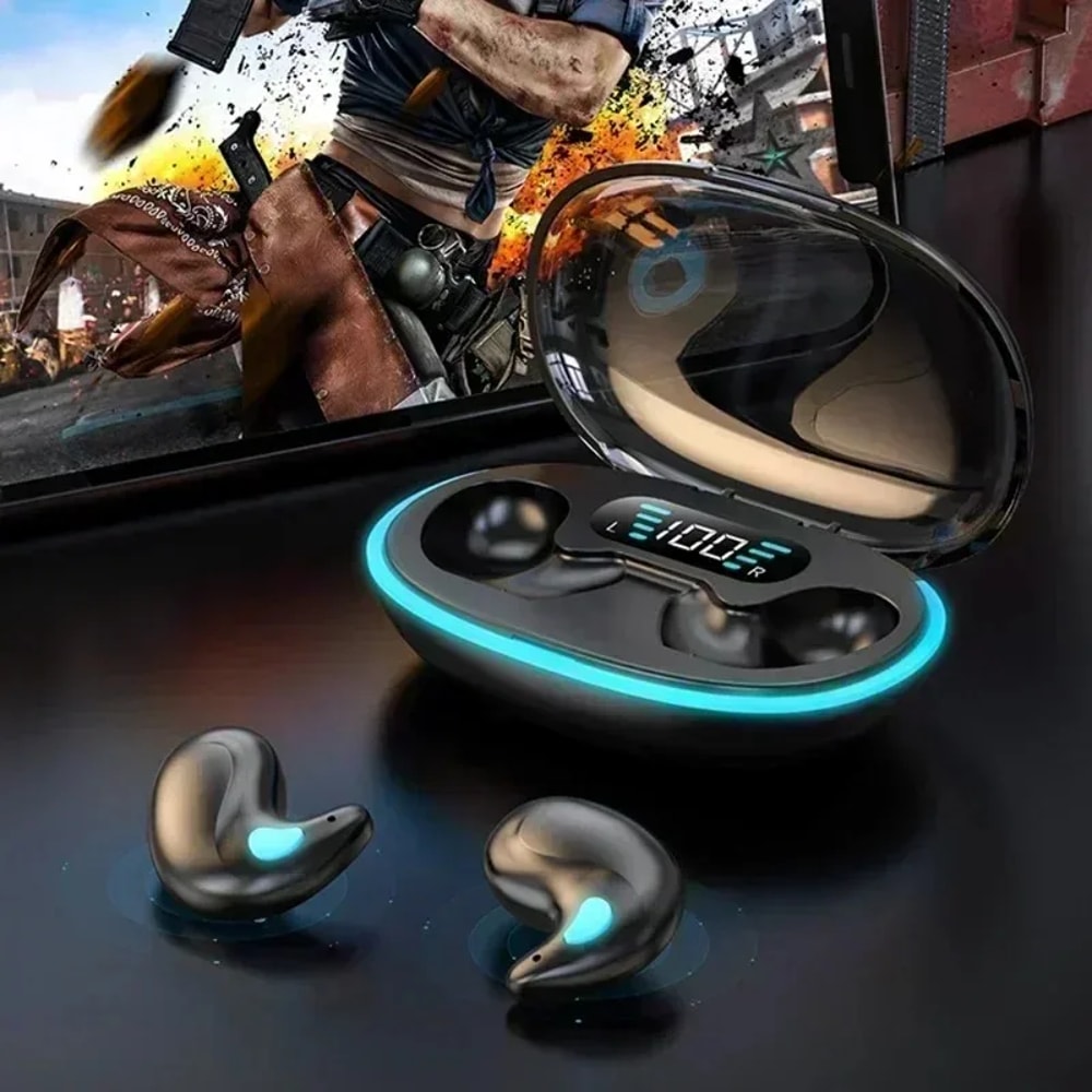 Ultra Clear Bluetooth Sleep Earbuds Mini Wireless Headphones with Mic for Calls & All Day Comfort
