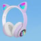 Cute Cat Wireless Headphones with RGB Ears & Noise Cancelling Microphone