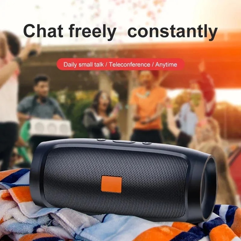 Wireless Outdoor Bluetooth Speakers with Subwoofer Waterproof Stereo Loudspeaker with FM & TF Card Support