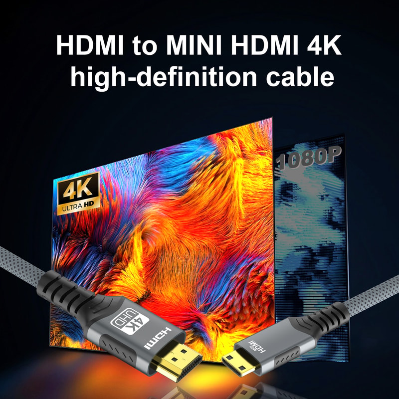 Premium Mini HDMI To HDMI Cable High Speed Bi Directional HDTV Connector 3