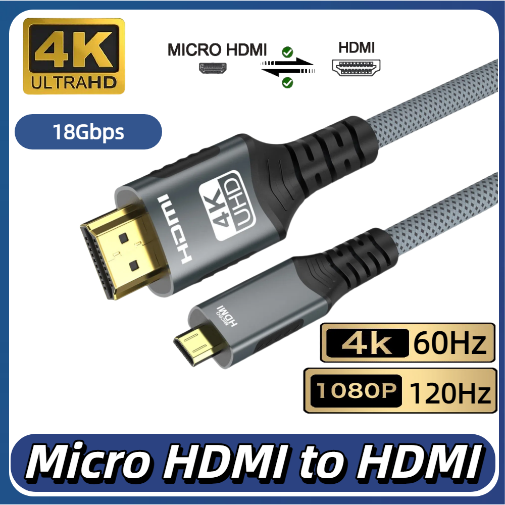 Premium Mini HDMI To HDMI Cable High Speed Bi Directional HDTV Connector 7