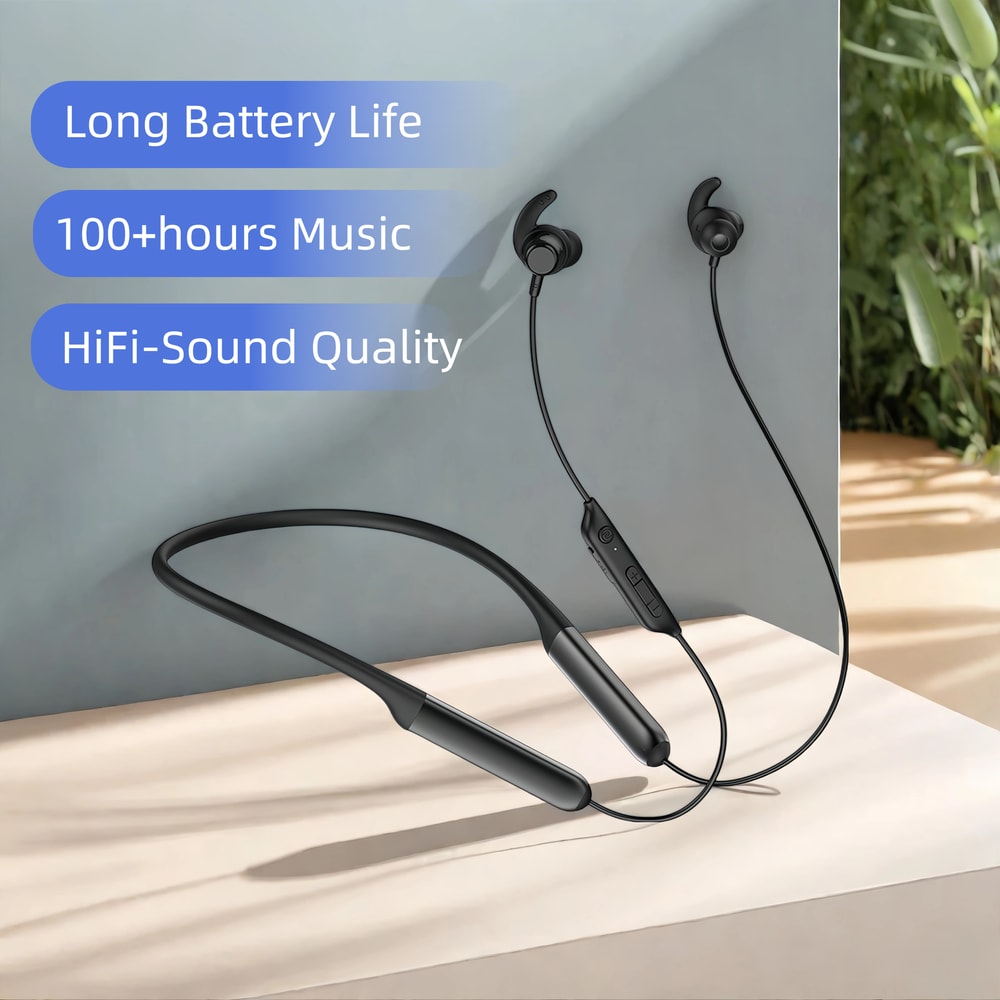 SportPro Wireless Neckband Earphones Bluetooth Sports Headphones With Clear Mic Anti Slip Controls 0