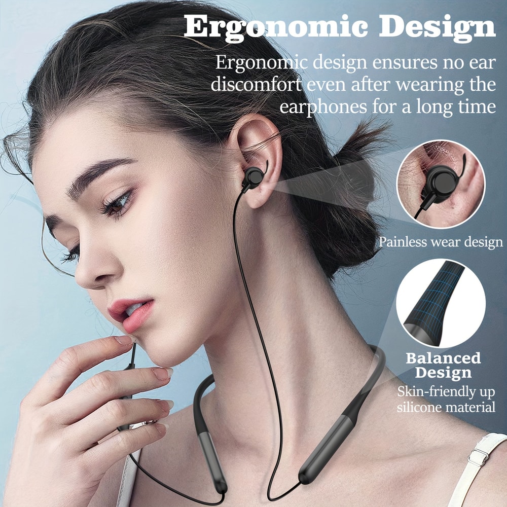 SportPro Wireless Neckband Earphones Bluetooth Sports Headphones With Clear Mic Anti Slip Controls 1