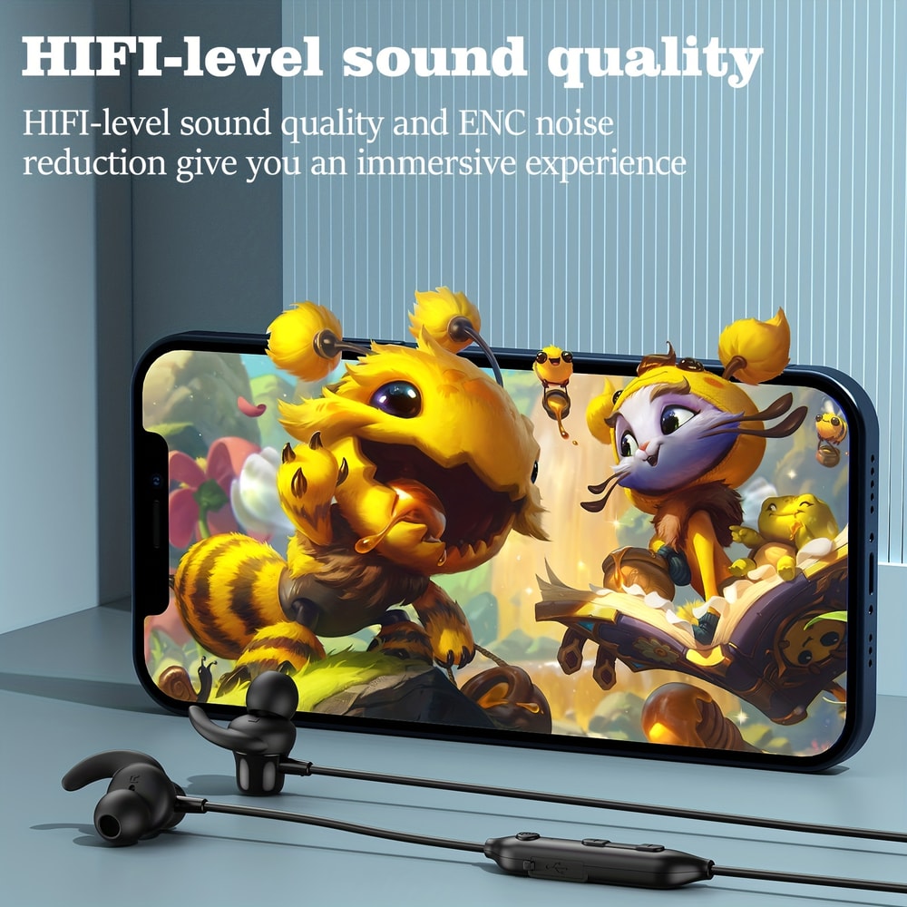 SportPro Wireless Neckband Earphones Bluetooth Sports Headphones With Clear Mic Anti Slip Controls 3