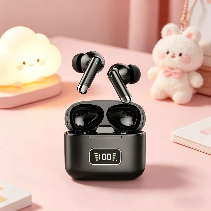 Premium Wireless Earbuds With Mic Bluetooth Headset Waterproof Noise Cancelling 0