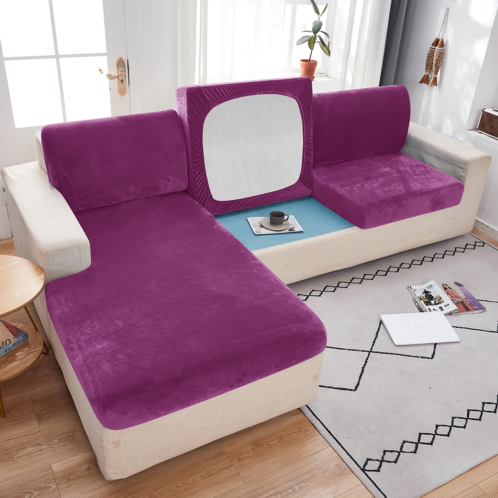 Premium Anti Slip Plush Sofa Cover Elastic Couch Protector for Living Room & Bedroom