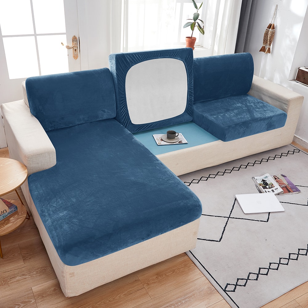 Premium Anti Slip Plush Sofa Cover Elastic Couch Protector for Living Room & Bedroom