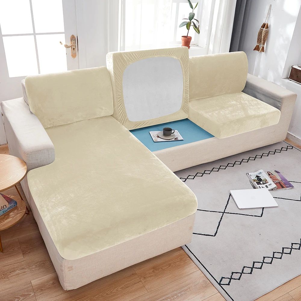 Premium Anti Slip Plush Sofa Cover Elastic Couch Protector For Living Room Bedroom 6