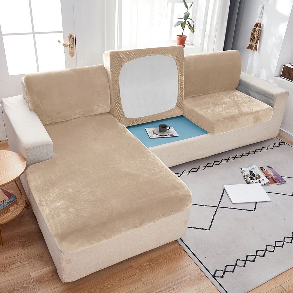 Premium Anti Slip Plush Sofa Cover Elastic Couch Protector For Living Room Bedroom 7