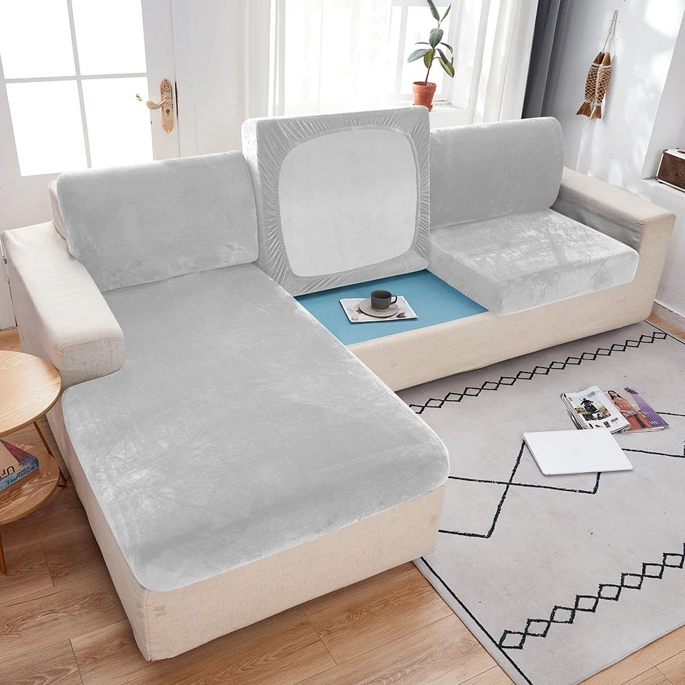 Premium Anti Slip Plush Sofa Cover Elastic Couch Protector For Living Room Bedroom 8