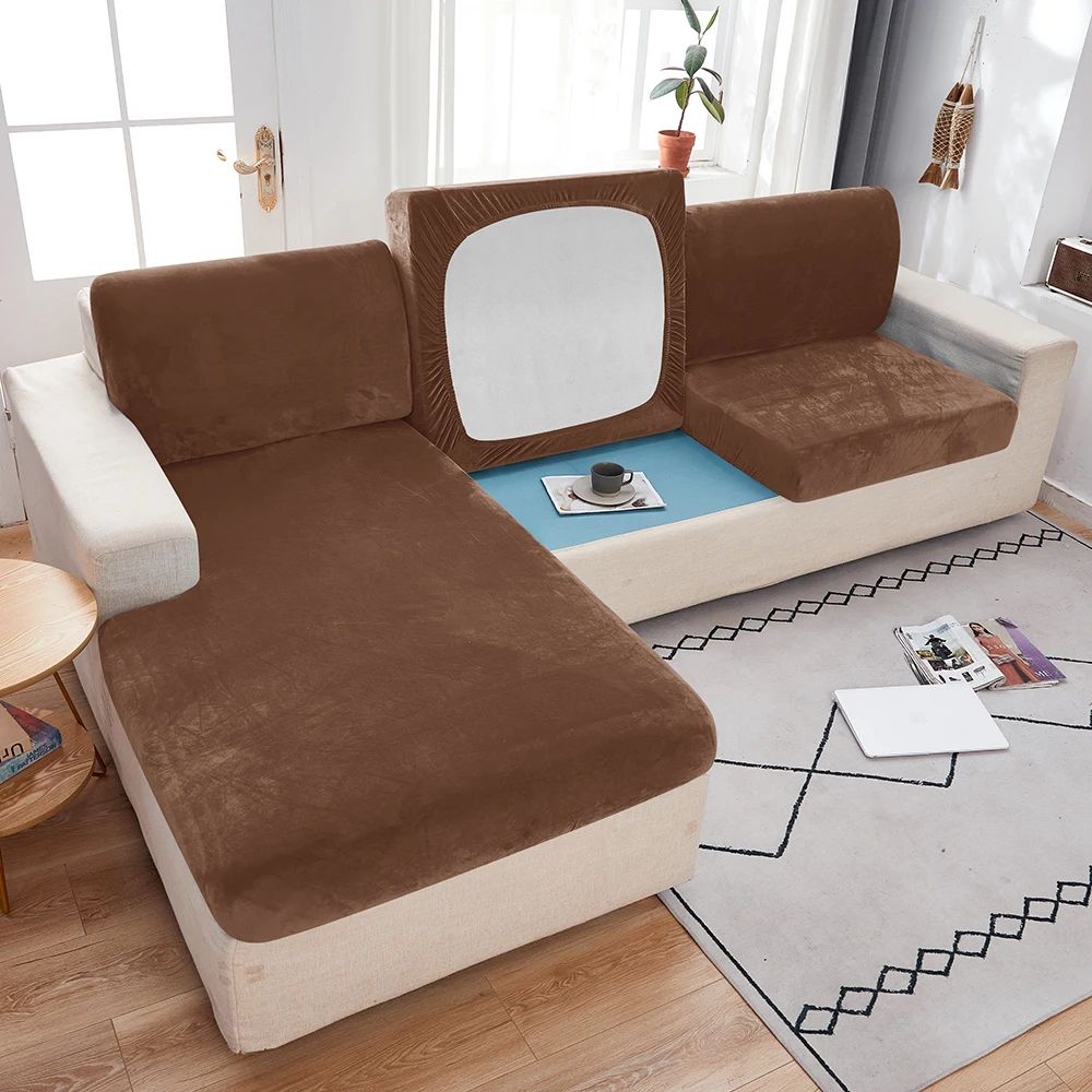 Premium Anti Slip Plush Sofa Cover Elastic Couch Protector For Living Room Bedroom 10