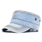 Denim Military Flat Top Cap Big Head Sun Protection Casual Baseball Hat 7