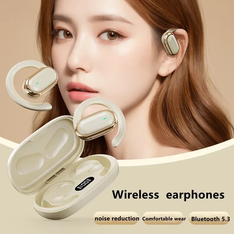 Pulse Audio Open Ear Bluetooth Headphones with LED Digital Display