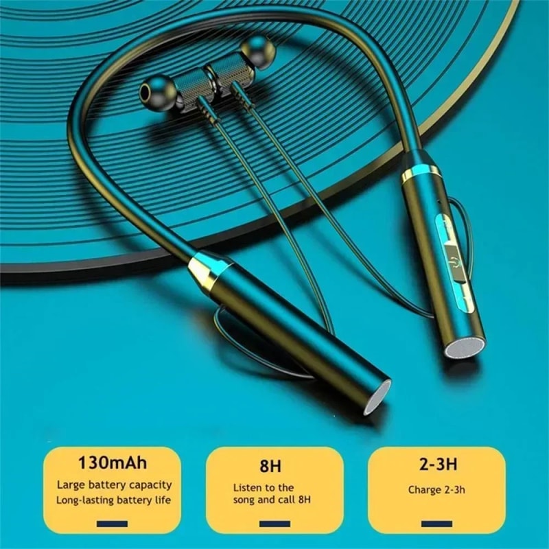 PulseNeck Pro Waterproof Bluetooth Sports Earphones Magnetic Wireless Running Earbuds With Neckband 3