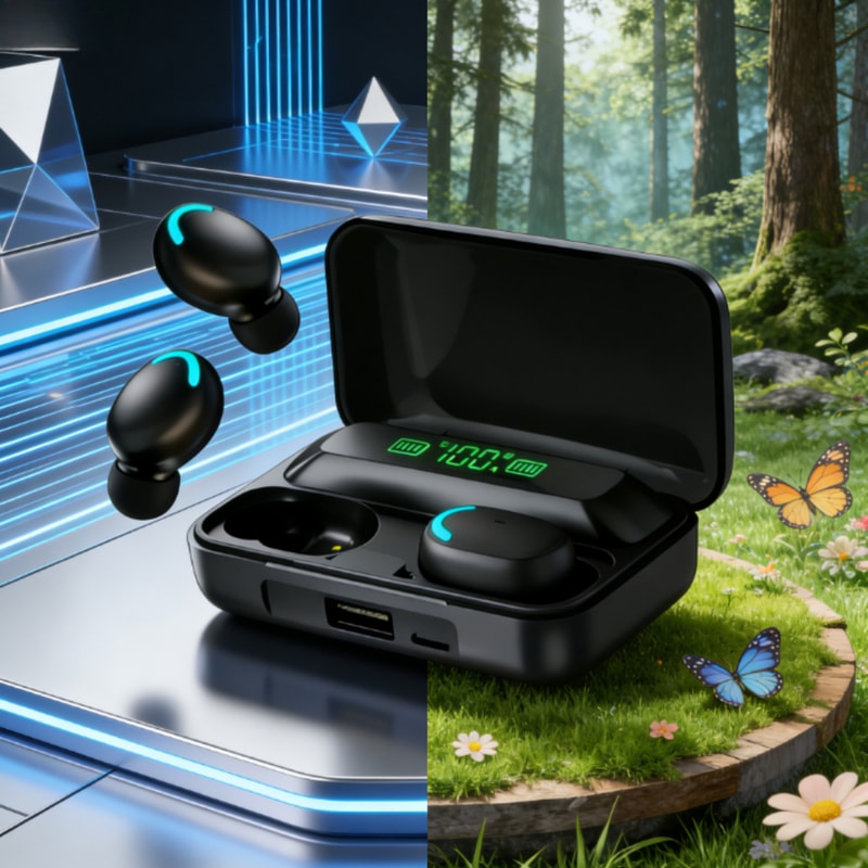 Waterproof Bluetooth Wireless Earbuds with Stereo Bass and Smart Touch Control Sports Headset