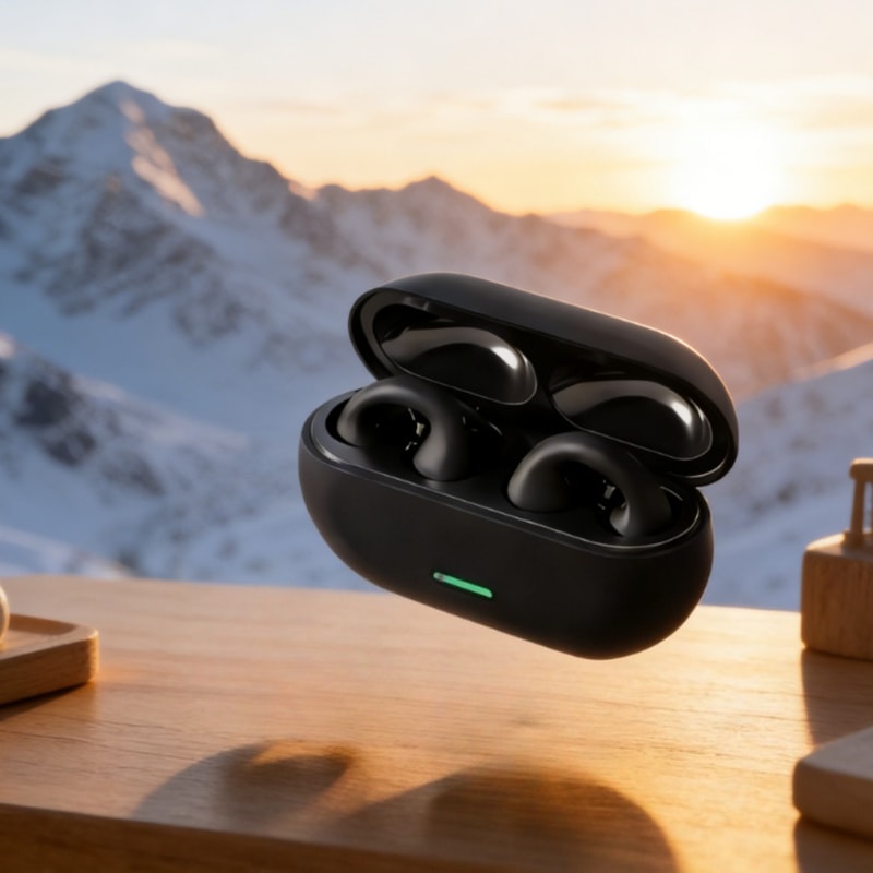 AeroFit Open Ear Wireless Clip On Headphones Noise Canceling Sports & Gaming Earphones