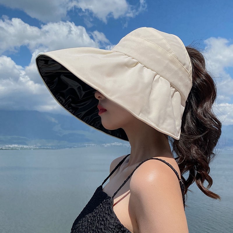 Wide Brim Foldable Sun Hat For Women Packable UV Protection Bucket Hat 3