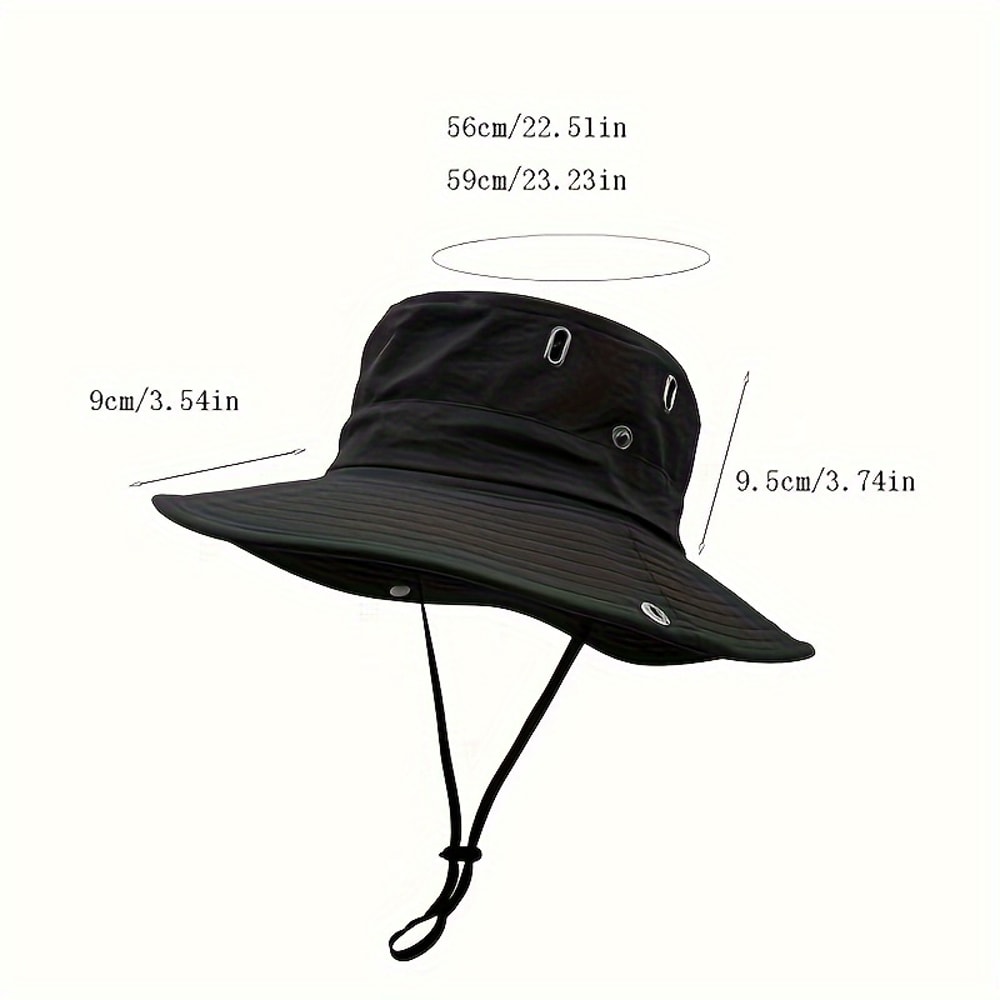Unisex Wide Brim UV Protection Sun Hat Breathable Mesh Safari Bucket Hat for Hiking Fishing Camping