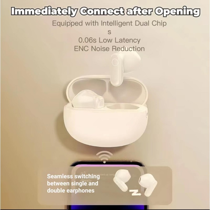 TWS wireless earbuds HiFi Stereo Bluetooth gaming earphones with Noise canceling headphones Case