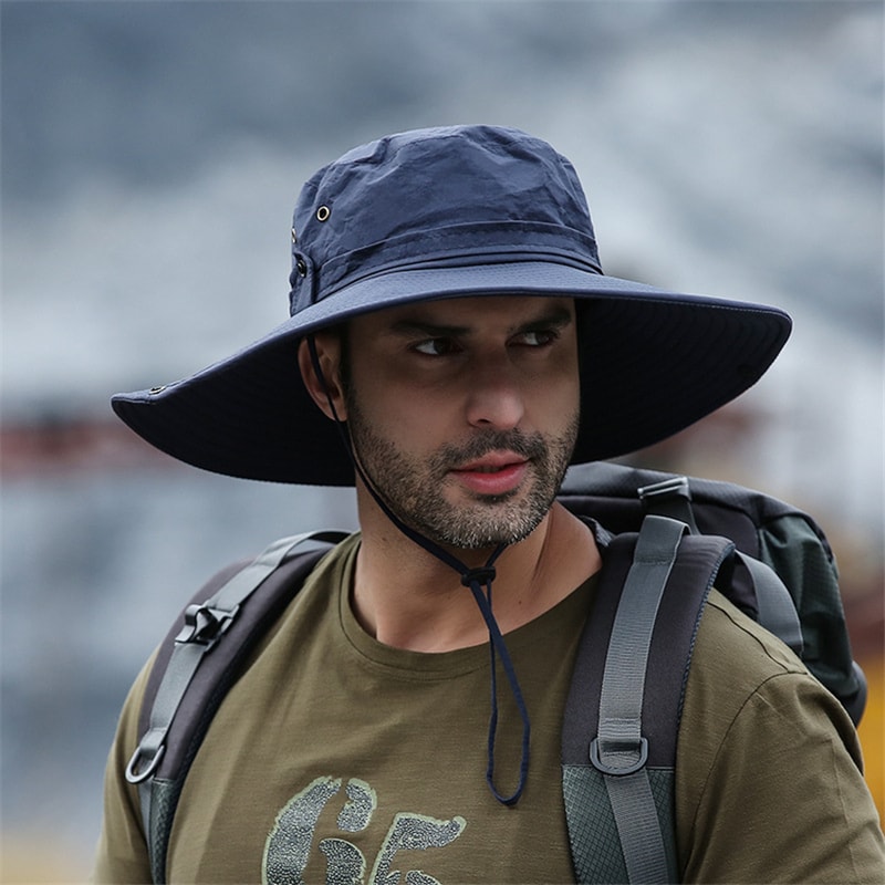 Wide Brim Mesh Cowboy Sun Hat For Fishing Hiking And Beach 3