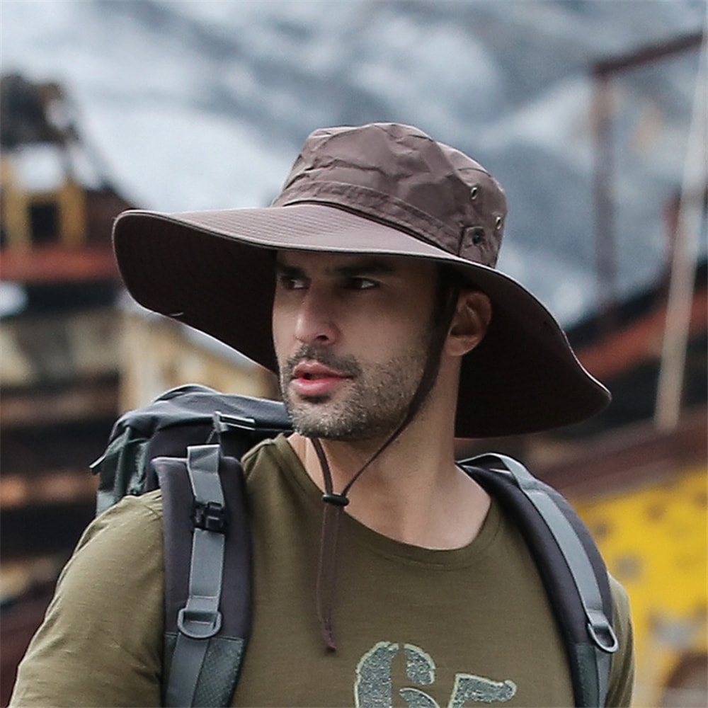 Wide Brim Mesh Cowboy Sun Hat For Fishing Hiking And Beach 6