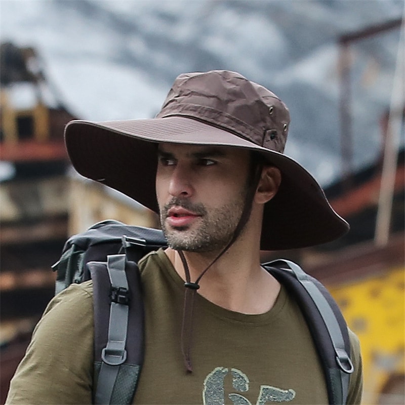 Wide Brim Mesh Cowboy Sun Hat For Fishing Hiking And Beach 6