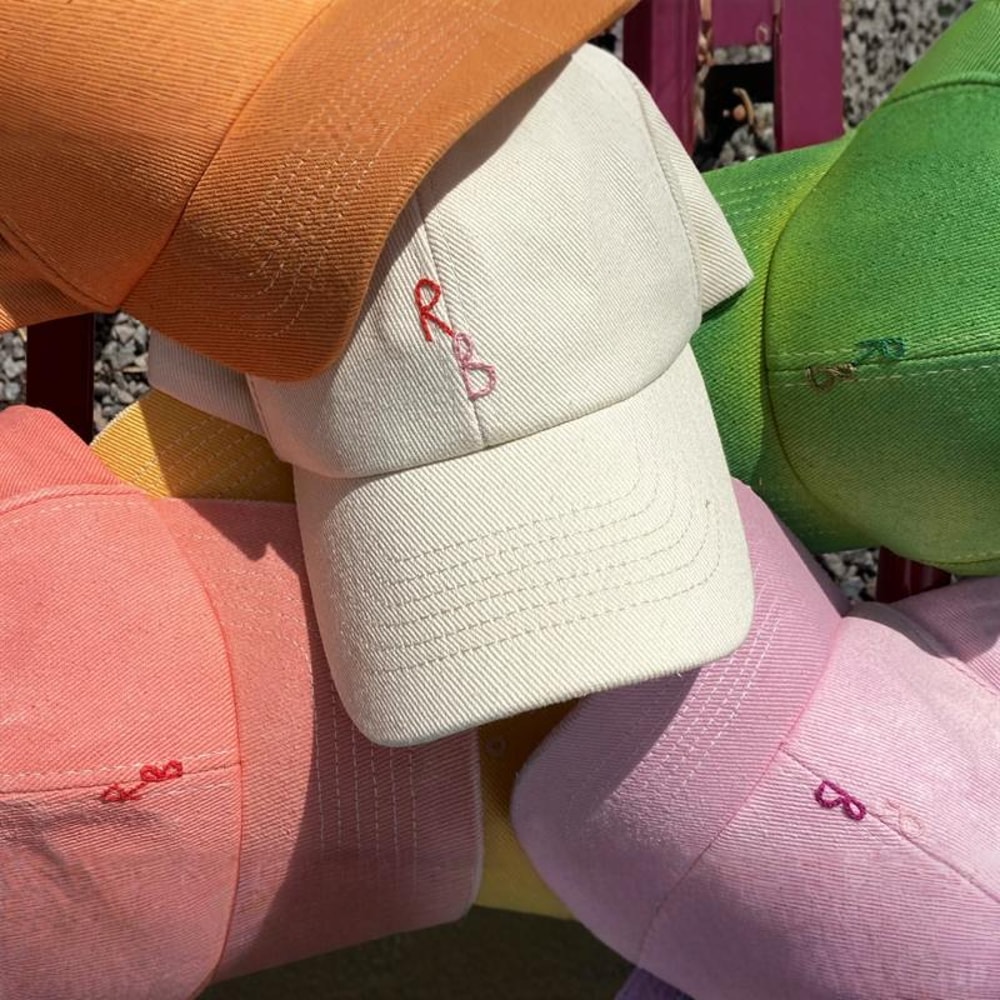 Hand Dyed Monogram Cotton Baseball Cap With Embroidered Initial 3