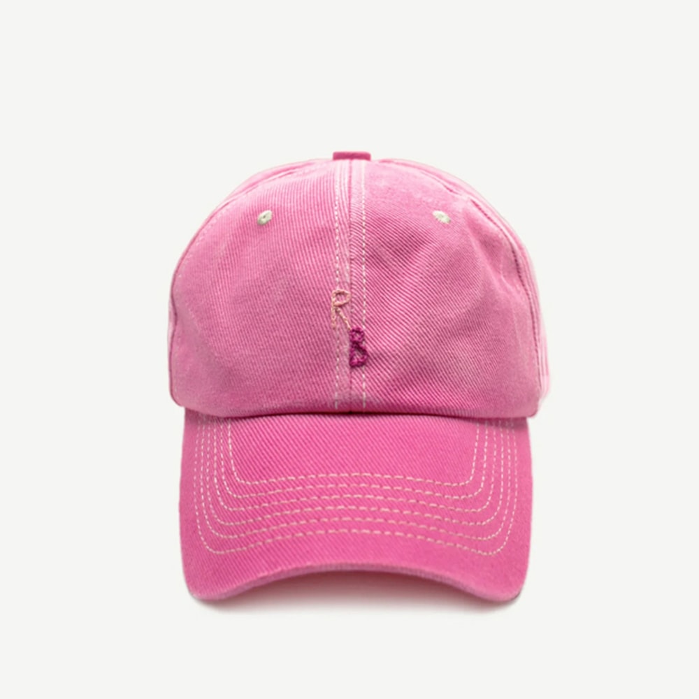 Hand Dyed Monogram Cotton Baseball Cap With Embroidered Initial 4