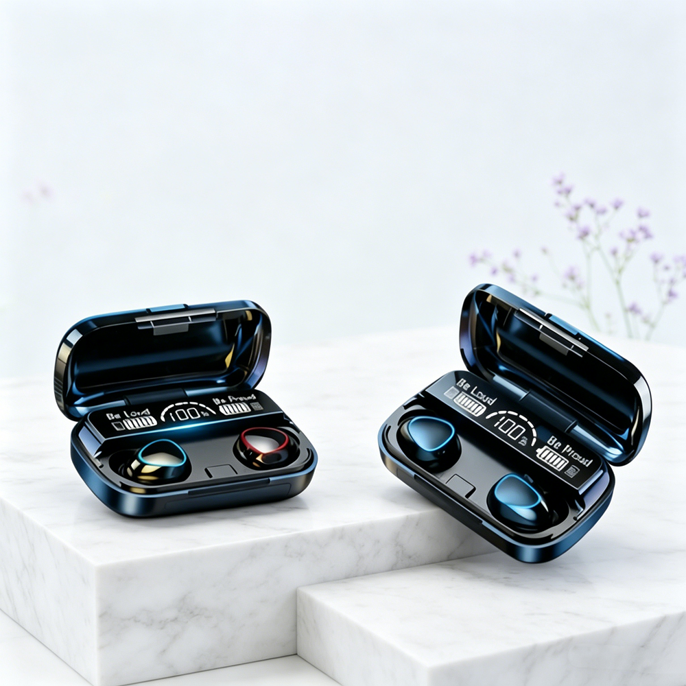 Wireless Earbuds with LED Display True Wireless Stereo Headphones & Low Latency Gaming Headset
