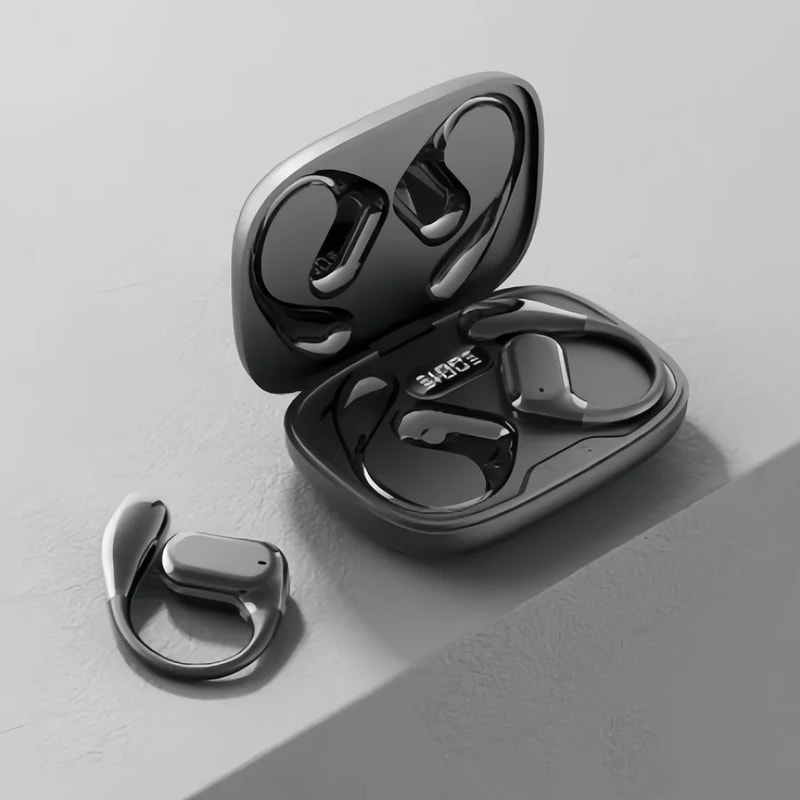 Wireless Sports Earbuds with Hook Ergonomic Silicone ENC Noise Cancelling Earphones with Mic