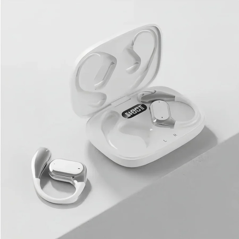 Wireless Sports Earbuds with Hook Ergonomic Silicone ENC Noise Cancelling Earphones with Mic