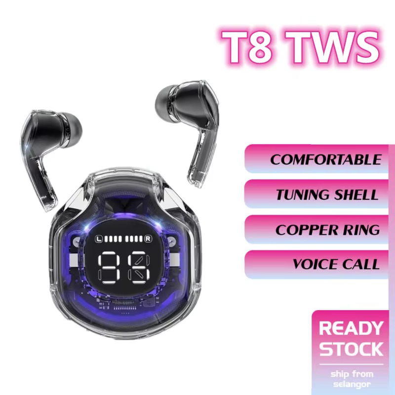 TWS Wireless Bluetooth Headphones Noise Canceling Heavy Bass Earbuds for Sports and Gaming