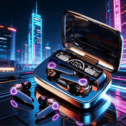 acoustipulse pro tws wireless earbuds with smart led display & waterproof sport design