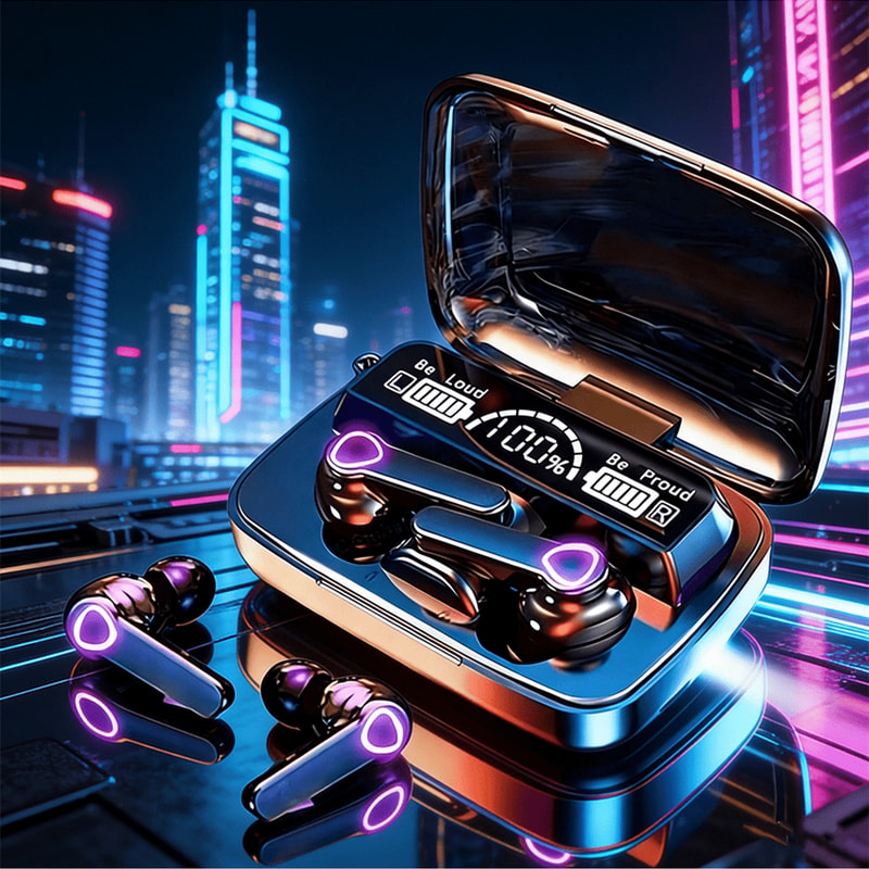 AcoustiPulse Pro TWS Wireless Earbuds with Smart LED Display & Waterproof Sport Design